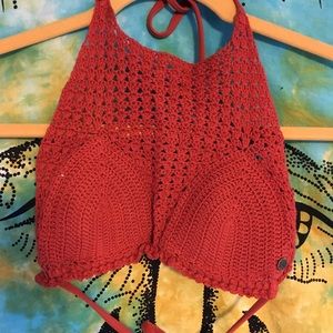 Burnt Orange Billabong Crochet Top